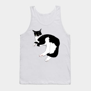 Cute Tuxedo Cat why are you looking at me?  Copyright TeAnne Tank Top